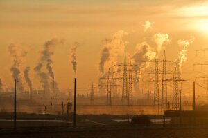 Stellvertreter Kraftwerk Verbrennung Schlote Rauch Industrie Gemeinfrei